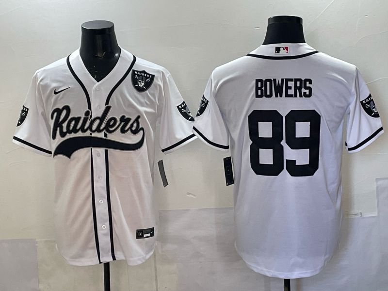 Men 2025 Oakland Raiders #89 Bowers white 3th generation Joint Name Nike Limited NFL Jersey style 005